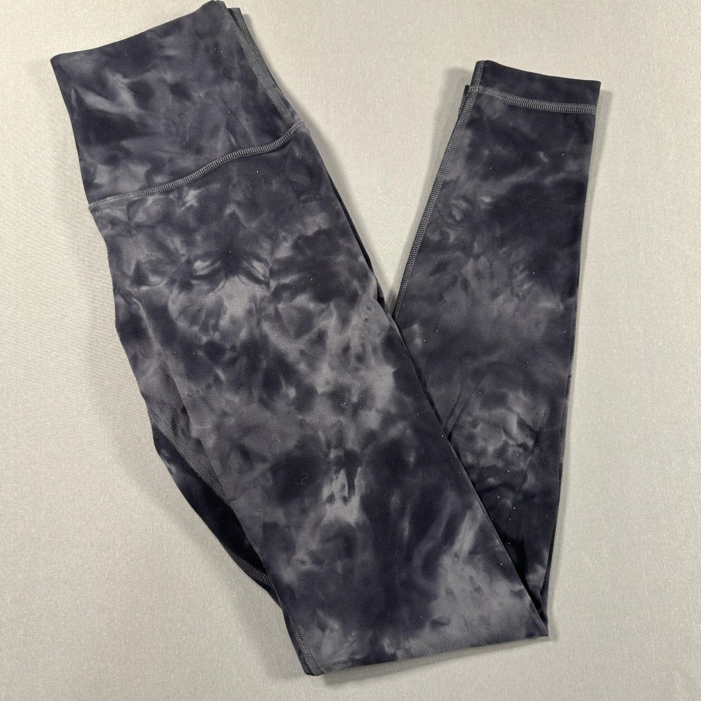Lululemon Leggings Womens 6 Gray Tie Dye High Rise Ankle‎ Yoga Athletic Workout